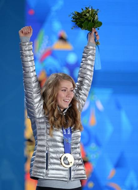 Sul podio olimpico di Sochi, 22 febbraio 2014 (Afp)